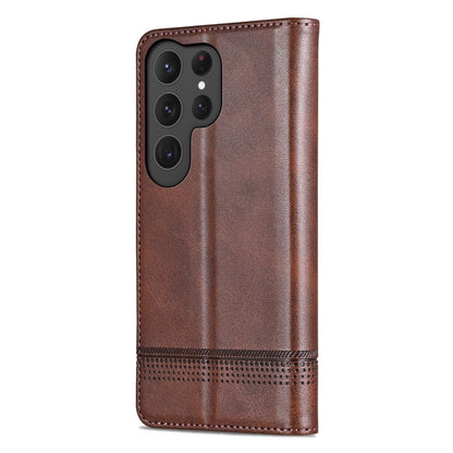 For Samsung Galaxy S25 Ultra 5G AZNS Magnetic Calf Texture Flip Leather Phone Case(Dark Brown) - Galaxy S25 Ultra 5G Cases by AZNS | Online Shopping South Africa | PMC Jewellery | Buy Now Pay Later Mobicred