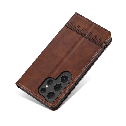 For Samsung Galaxy S25 Ultra 5G AZNS Magnetic Calf Texture Flip Leather Phone Case(Dark Brown) - Galaxy S25 Ultra 5G Cases by AZNS | Online Shopping South Africa | PMC Jewellery | Buy Now Pay Later Mobicred