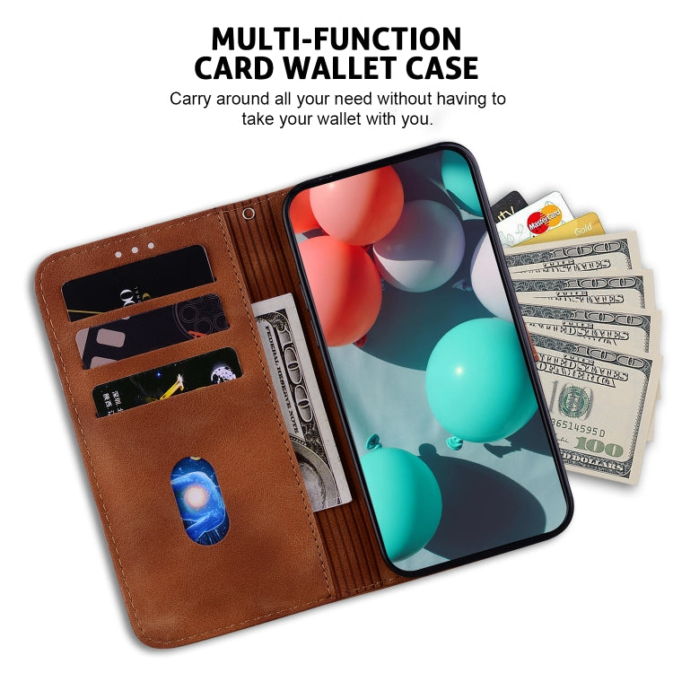 For Redmi K70 / K70 Pro Seven-shaped Embossed Leather Phone Case(Brown) - Xiaomi Cases by PMC Jewellery | Online Shopping South Africa | PMC Jewellery | Buy Now Pay Later Mobicred