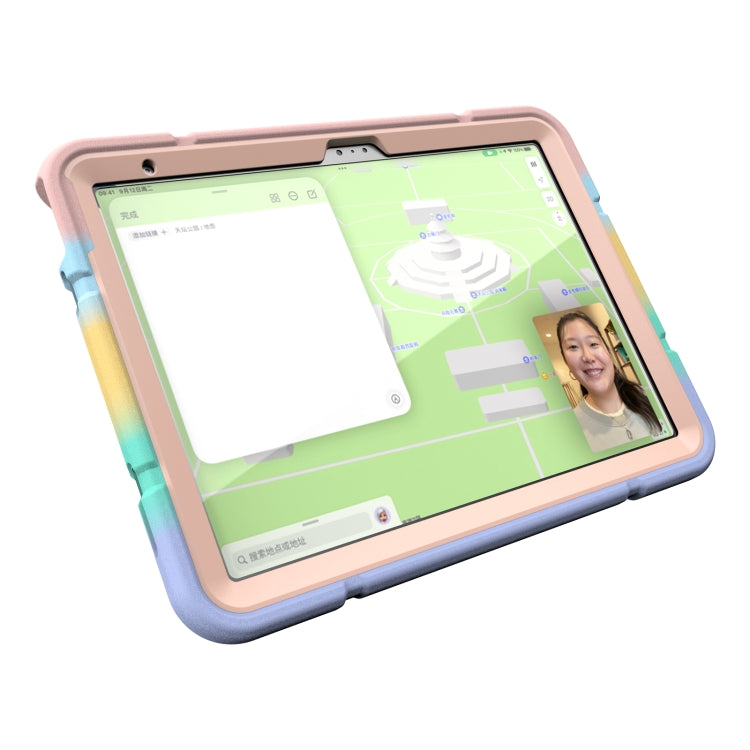 For iPad Air 11 2025 / 2024 Armor Holder Silicone Hybrid PC Tablet Case(Gradient Color Gold) - iPad Air 11 2025 / 2024 Cases by PMC TechLife | Online Shopping South Africa | PMC TechLife | Buy Now Pay Later Mobicred