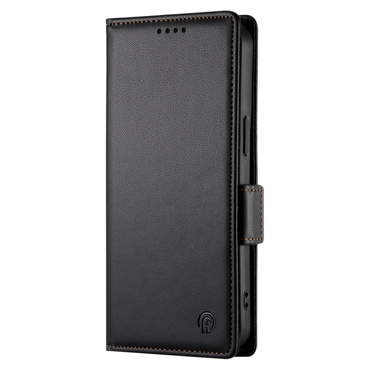 For iPhone 16e Side Buckle Magnetic Frosted Leather Phone Case(Black) - iPhone 16e Cases by PMC TechLife | Online Shopping South Africa | PMC TechLife | Buy Now Pay Later Mobicred