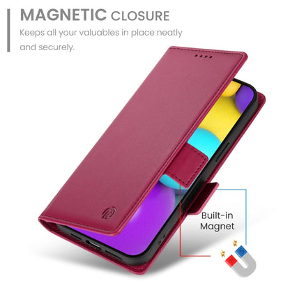 For iPhone 16 Side Buckle Magnetic Frosted Leather Phone Case(Wine Red) - iPhone 16 Cases by PMC Jewellery | Online Shopping South Africa | PMC Jewellery | Buy Now Pay Later Mobicred