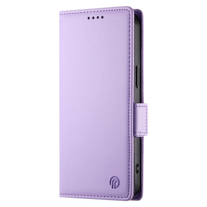 For iPhone 16 Side Buckle Magnetic Frosted Leather Phone Case(Purple) - iPhone 16 Cases by PMC Jewellery | Online Shopping South Africa | PMC Jewellery | Buy Now Pay Later Mobicred