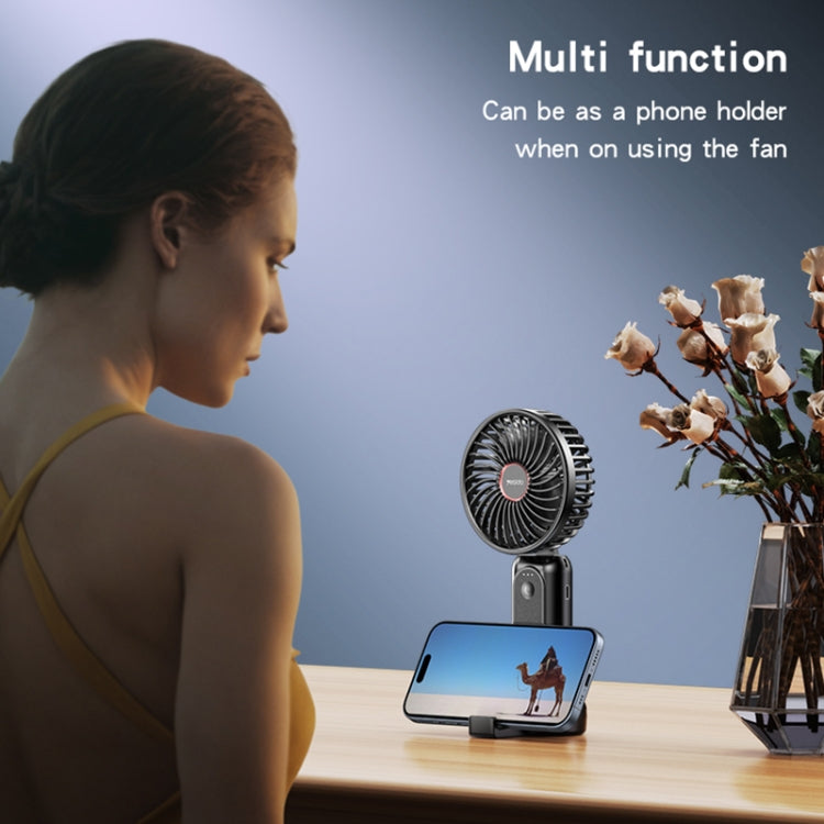 Yesido YF10 Foldable Silent Handheld USB Charging Fan(Black) - Electric Fans by Yesido | Online Shopping South Africa | PMC Jewellery | Buy Now Pay Later Mobicred