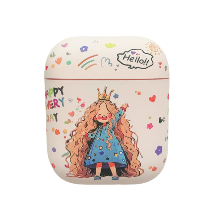 For AirPods 2 / 1 Girl Pattern Earbuds Box Frosted TPU Case(Crown) - For AirPods 1/2 by PMC Jewellery | Online Shopping South Africa | PMC Jewellery | Buy Now Pay Later Mobicred