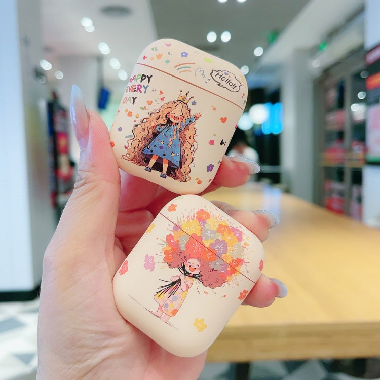 For AirPods 3 Girl Pattern Earbuds Box Frosted TPU Case(Flower) - For AirPods 3 by PMC Jewellery | Online Shopping South Africa | PMC Jewellery | Buy Now Pay Later Mobicred