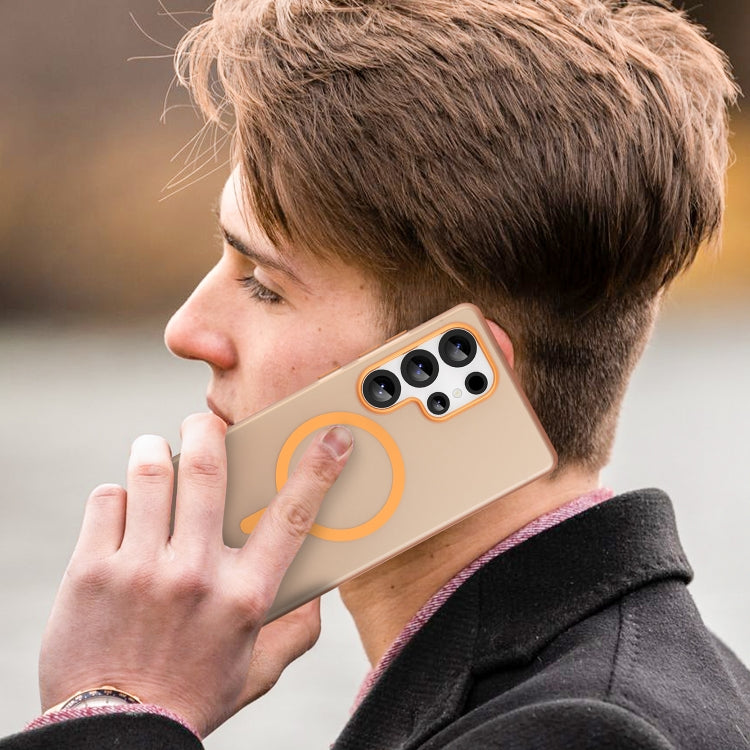For Samsung Galaxy S25 Ultra MagSafe Frosted Translucent TPU + PC Full Coverage Phone Case(Orange) - Galaxy S25 Ultra 5G Cases by PMC Jewellery | Online Shopping South Africa | PMC Jewellery | Buy Now Pay Later Mobicred