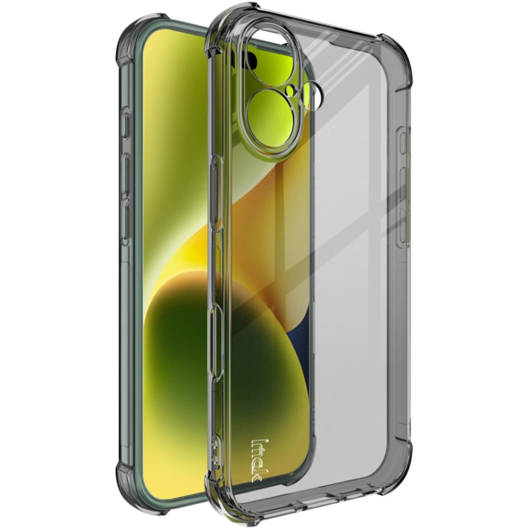 For iPhone 16 imak Shockproof Airbag TPU Phone Case(Transparent Black) - iPhone 16 Cases by imak | Online Shopping South Africa | PMC Jewellery | Buy Now Pay Later Mobicred