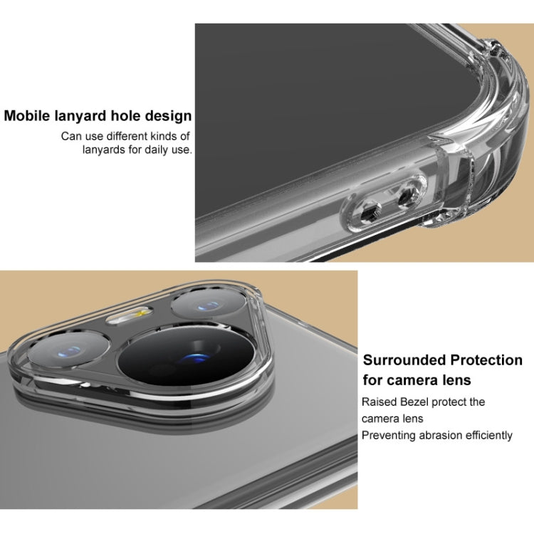For iPhone 16 Pro imak Shockproof Airbag TPU Phone Case(Transparent Black) - free shipping - PMC TechLife - Order now!