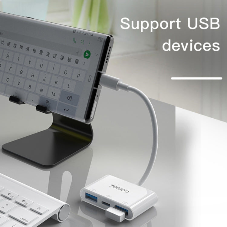 Yesido GS17 USB-C / Type-C to Dual USB + USB-C / Type-C OTG Adapter(White) - free shipping - PMC Jewellery - Order now!