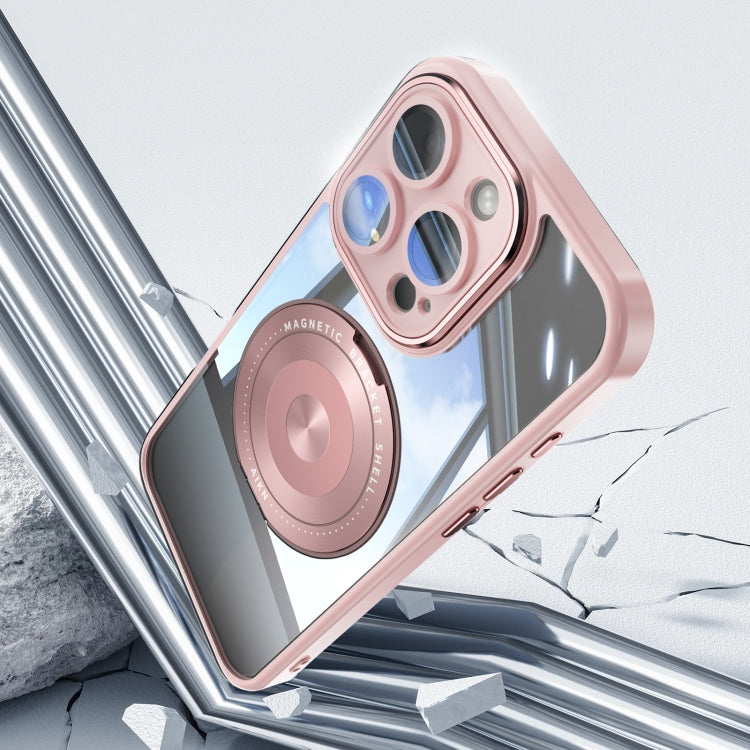 For iPhone 16 Pro 360 Holder Magsafe Acrylic Hybrid TPU Phone Case(Pink) - iPhone 16 Pro Cases by PMC Jewellery | Online Shopping South Africa | PMC Jewellery | Buy Now Pay Later Mobicred