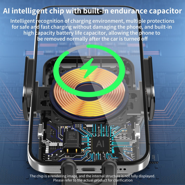 M7 Intelligent Sensing Fast Wireless Charging Car Holder(Black) - free shipping - PMC TechLife - Order now!