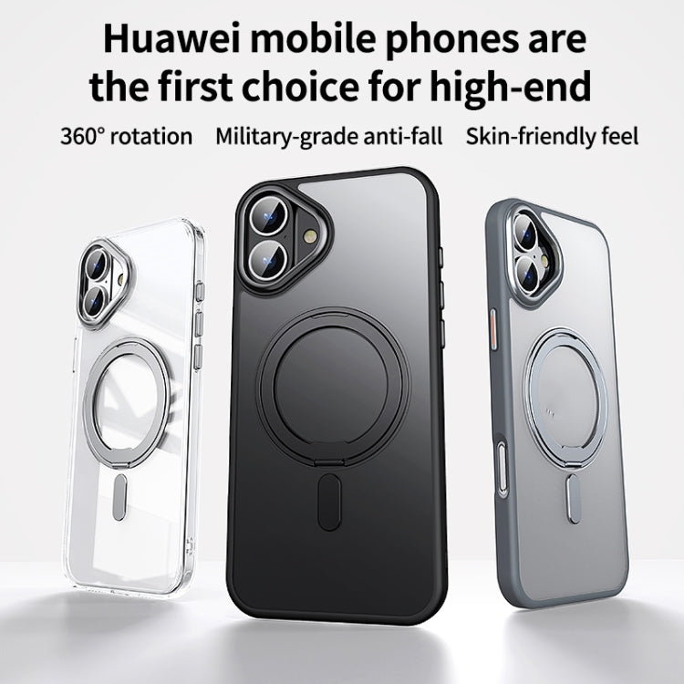 For iPhone 16 360 Rotating MagSafe Magnetic Frosted Phone Case(Grey) - iPhone 16 Cases by PMC TechLife | Online Shopping South Africa | PMC TechLife | Buy Now Pay Later Mobicred