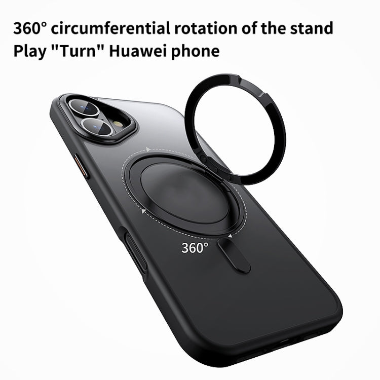 For iPhone 16 360 Rotating MagSafe Magnetic Frosted Phone Case(Transparent) - iPhone 16 Cases by PMC TechLife | Online Shopping South Africa | PMC TechLife | Buy Now Pay Later Mobicred