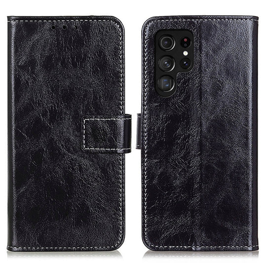 For Samsung Galaxy S25 Ultra 5G Retro Crazy Horse Texture Leather Phone Case(Black) - Galaxy S25 Ultra 5G Cases by PMC Jewellery | Online Shopping South Africa | PMC Jewellery | Buy Now Pay Later Mobicred