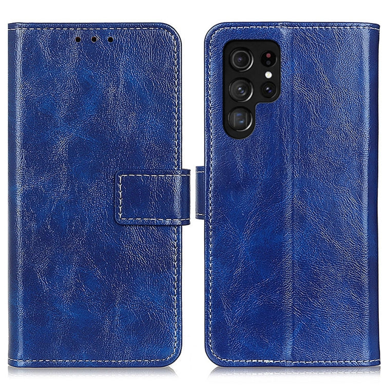 For Samsung Galaxy S25 Ultra 5G Retro Crazy Horse Texture Leather Phone Case(Blue) - Galaxy S25 Ultra 5G Cases by PMC Jewellery | Online Shopping South Africa | PMC Jewellery | Buy Now Pay Later Mobicred