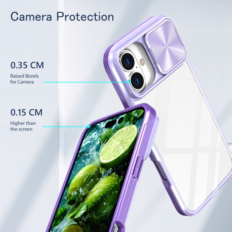 For iPhone 16 Pro Sliding Camshield Acrylic Hybrid TPU Phone Case(Purple) - iPhone 16 Pro Cases by PMC Jewellery | Online Shopping South Africa | PMC Jewellery | Buy Now Pay Later Mobicred