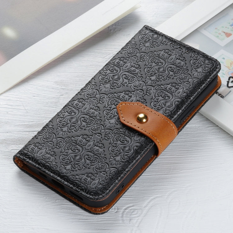 For Samsung Galaxy S25 Ultra 5G European Floral Embossed Leather Phone Case(Black) - Galaxy S25 Ultra 5G Cases by PMC Jewellery | Online Shopping South Africa | PMC Jewellery | Buy Now Pay Later Mobicred