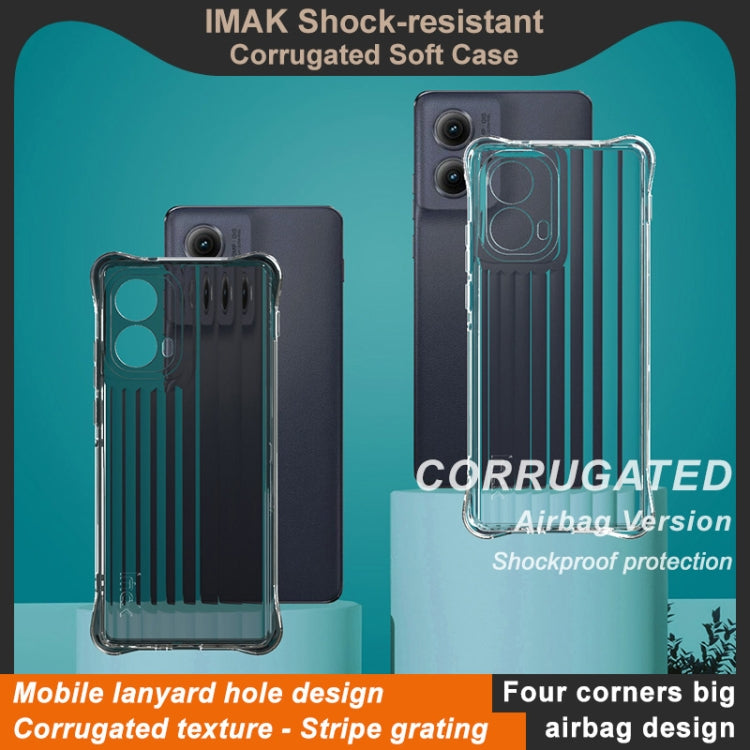 For Motorola Edge 2024 5G IMAK Corrugated Texture Airbag TPU Phone Case(Transparent) - Motorola Cases by imak | Online Shopping South Africa | PMC Jewellery | Buy Now Pay Later Mobicred