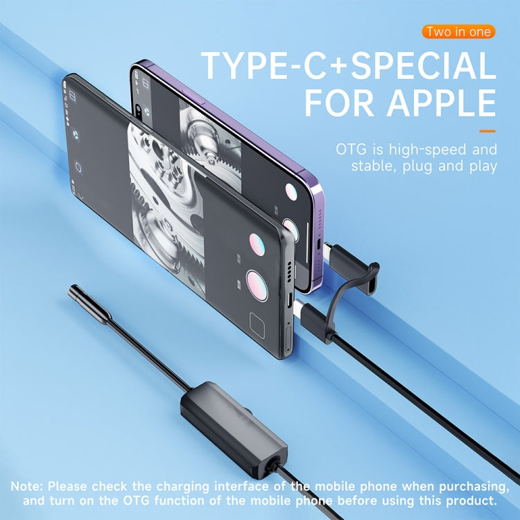 AN112 2 in 1 USB-C / Type-C + 8 Pin Interface 5.5mm HD Industry Endoscope, Length:10m Hard Tube -  by PMC TechLife | Online Shopping South Africa | PMC TechLife | Buy Now Pay Later Mobicred