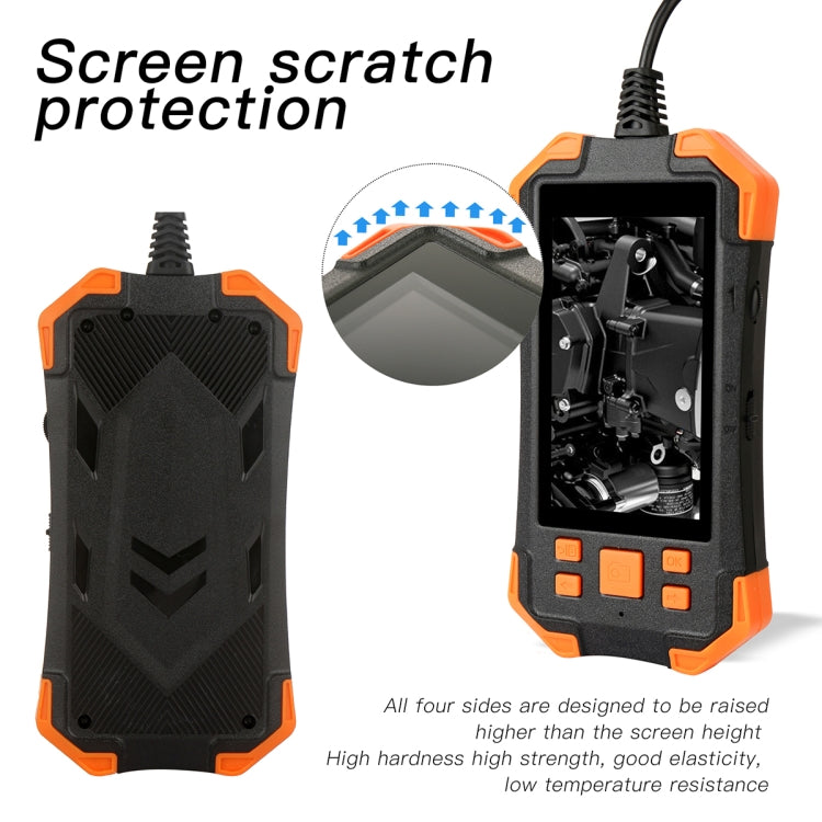 T20 4.3 inch IPS Screen 8mm Single Camera IP67 Waterproof Hard Cable Digital Endoscope, Length:2m(Black Orange) -  by PMC TechLife | Online Shopping South Africa | PMC TechLife | Buy Now Pay Later Mobicred