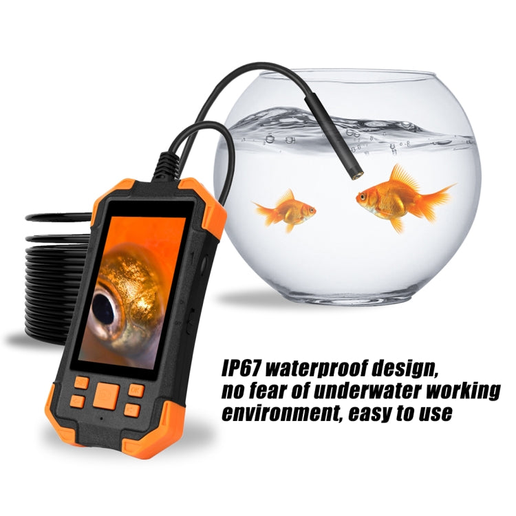 T20 4.3 inch IPS Screen 5.5mm Single Camera IP67 Waterproof Hard Cable Digital Endoscope, Length:10m(Black Orange) -  by PMC TechLife | Online Shopping South Africa | PMC TechLife | Buy Now Pay Later Mobicred
