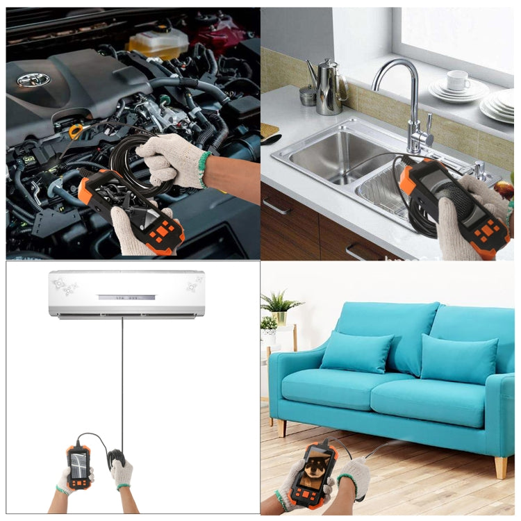 T20 4.3 inch IPS Screen 5.5mm Single Camera IP67 Waterproof Hard Cable Digital Endoscope, Length:10m(Black Orange) -  by PMC TechLife | Online Shopping South Africa | PMC TechLife | Buy Now Pay Later Mobicred