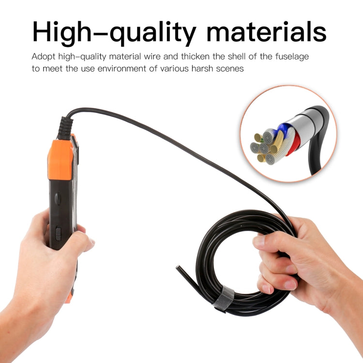 T20 4.3 inch IPS Screen 7.9mm Triple Camera IP67 Waterproof Hard Cable Digital Endoscope, Length:2m(Black Orange) -  by PMC TechLife | Online Shopping South Africa | PMC TechLife | Buy Now Pay Later Mobicred