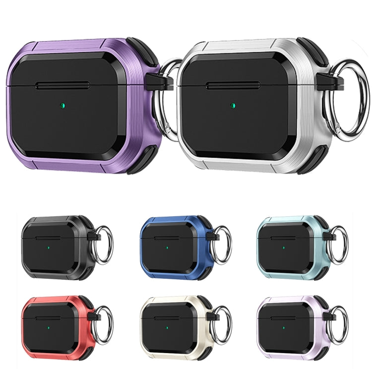 For AirPods Pro / Pro 2 Armor TPU + PC Earbuds Box Protective Case with Metal Buckle(Lavender) - For AirPods Pro 2 by PMC Jewellery | Online Shopping South Africa | PMC Jewellery | Buy Now Pay Later Mobicred