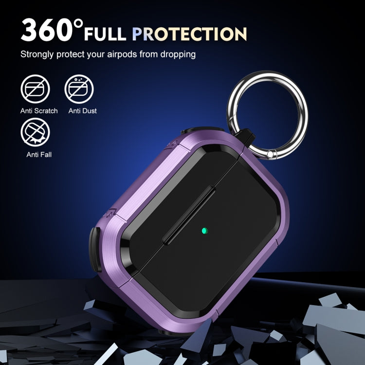 For AirPods 3 Armor TPU + PC Earbuds Box Protective Case with Metal Buckle(Dark Blue) - For AirPods 3 by PMC Jewellery | Online Shopping South Africa | PMC Jewellery | Buy Now Pay Later Mobicred