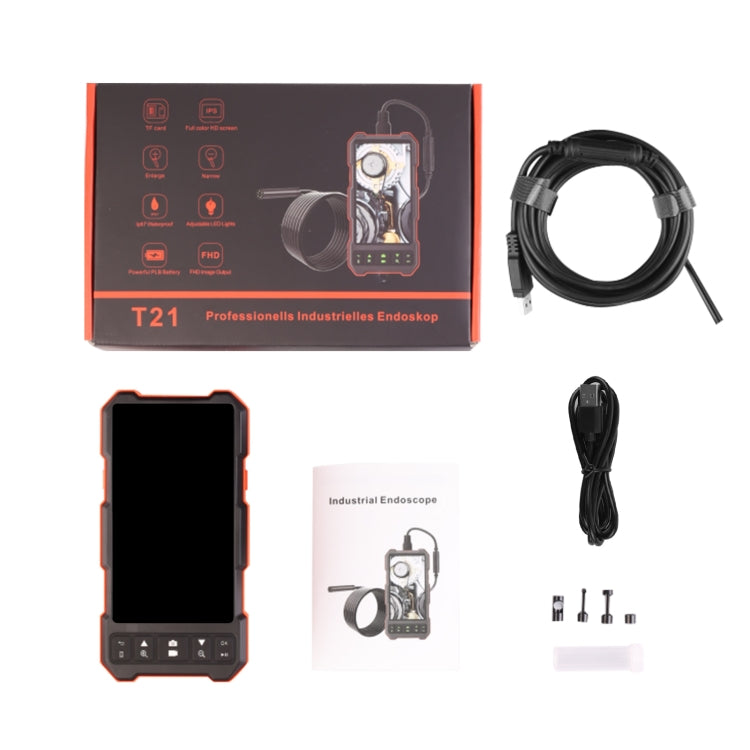 T21 4.5 inch IPS Color Screen 5.5mm Single Camera Split Hard Cable Industrial Endoscope, Length:10m(Black Red) -  by PMC TechLife | Online Shopping South Africa | PMC TechLife | Buy Now Pay Later Mobicred