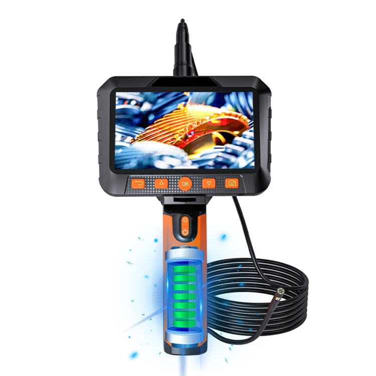 T27 5 inch IPS Color Screen 8mm Single Camera Handheld Hard Cable HD Industrial Endoscope, Length:1m(Orange Black) -  by PMC Jewellery | Online Shopping South Africa | PMC Jewellery | Buy Now Pay Later Mobicred