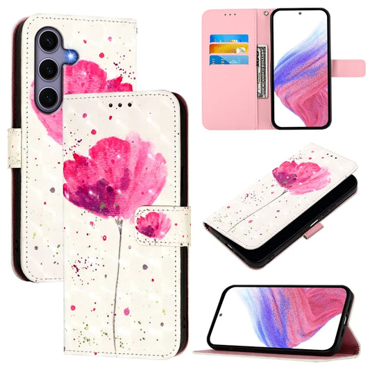 For Samsung Galaxy S25 5G 3D Painting Horizontal Flip Leather Phone Case(Flower) - Galaxy S25 5G Cases by PMC Jewellery | Online Shopping South Africa | PMC Jewellery | Buy Now Pay Later Mobicred