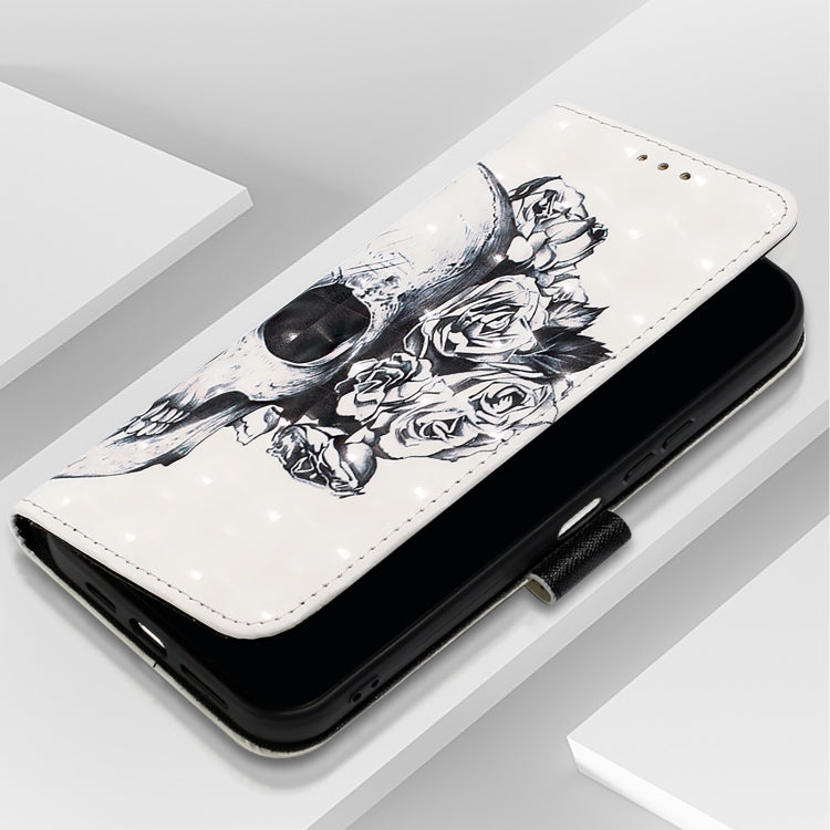 For Samsung Galaxy S25 5G 3D Painting Horizontal Flip Leather Phone Case(Skull) - Galaxy S25 5G Cases by PMC Jewellery | Online Shopping South Africa | PMC Jewellery | Buy Now Pay Later Mobicred
