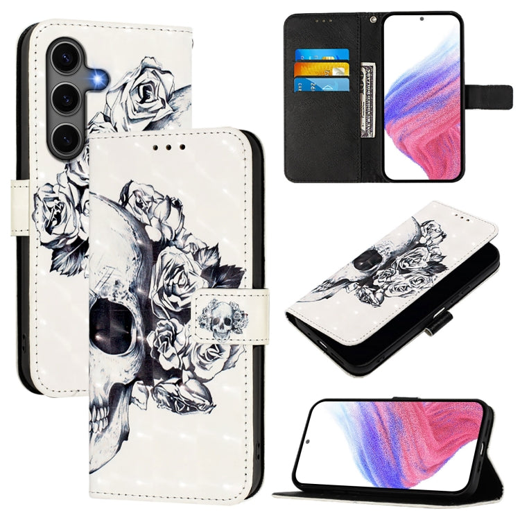 For Samsung Galaxy S25+ 5G 3D Painting Horizontal Flip Leather Phone Case(Skull) - free shipping - PMC Jewellery - Order now!
