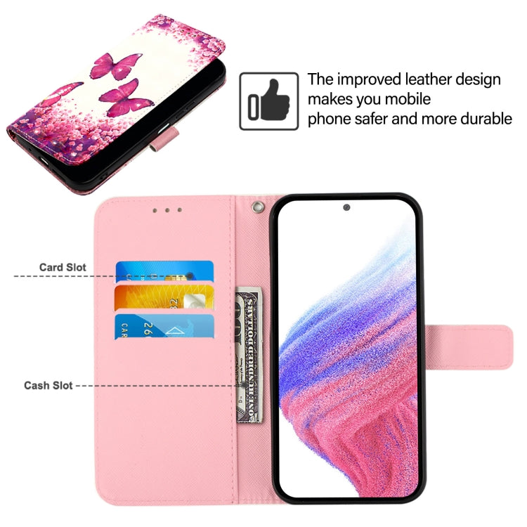 For Blackview A52 3D Painting Horizontal Flip Leather Phone Case(Rose Butterfly) - More Brand by PMC TechLife | Online Shopping South Africa | PMC TechLife | Buy Now Pay Later Mobicred