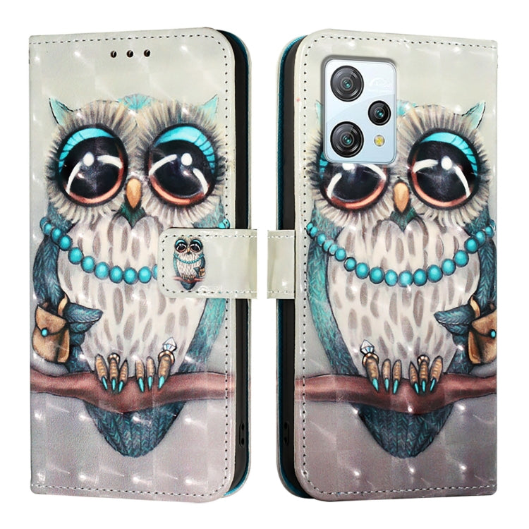 For Blackview A53 3D Painting Horizontal Flip Leather Phone Case(Grey Owl) - More Brand by PMC TechLife | Online Shopping South Africa | PMC TechLife | Buy Now Pay Later Mobicred