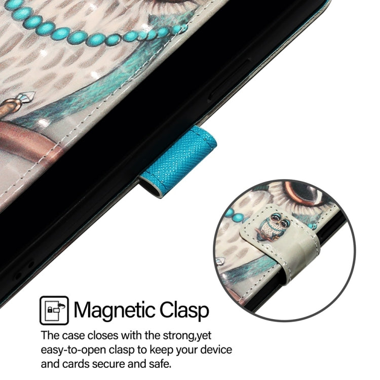For Blackview A53 3D Painting Horizontal Flip Leather Phone Case(Grey Owl) - More Brand by PMC TechLife | Online Shopping South Africa | PMC TechLife | Buy Now Pay Later Mobicred
