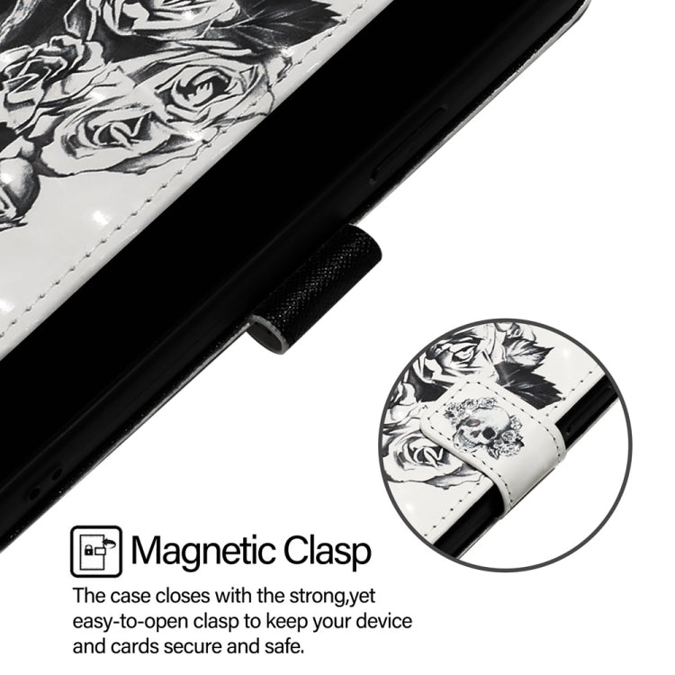 For Blackview Color 8 3D Painting Horizontal Flip Leather Phone Case(Skull) - More Brand by PMC TechLife | Online Shopping South Africa | PMC TechLife | Buy Now Pay Later Mobicred