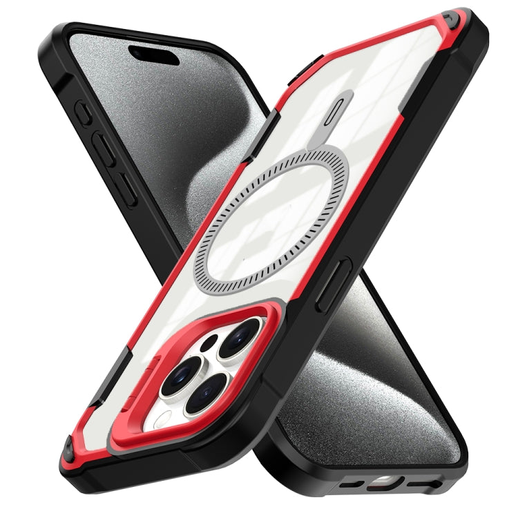 For iPhone 16 Pro Transparent Acrylic MagSafe Lens Holder Phone Case(Orange) - iPhone 16 Pro Cases by PMC TechLife | Online Shopping South Africa | PMC TechLife | Buy Now Pay Later Mobicred