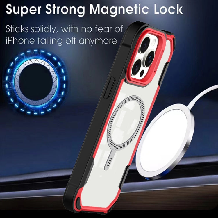 For iPhone 16 Transparent Acrylic MagSafe Lens Holder Phone Case(Orange) - iPhone 16 Cases by PMC TechLife | Online Shopping South Africa | PMC TechLife | Buy Now Pay Later Mobicred