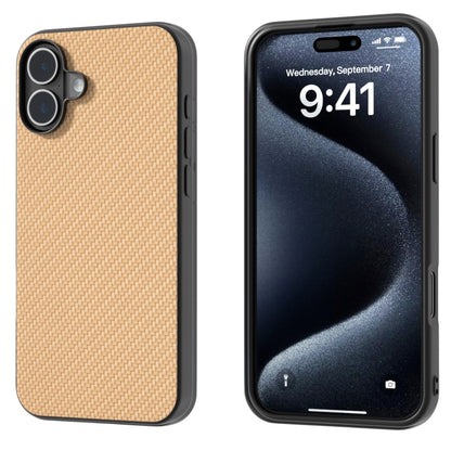 For iPhone 16 Carbon Fiber Texture Protective Phone Case(Gold) - iPhone 16 Cases by PMC Jewellery | Online Shopping South Africa | PMC Jewellery | Buy Now Pay Later Mobicred