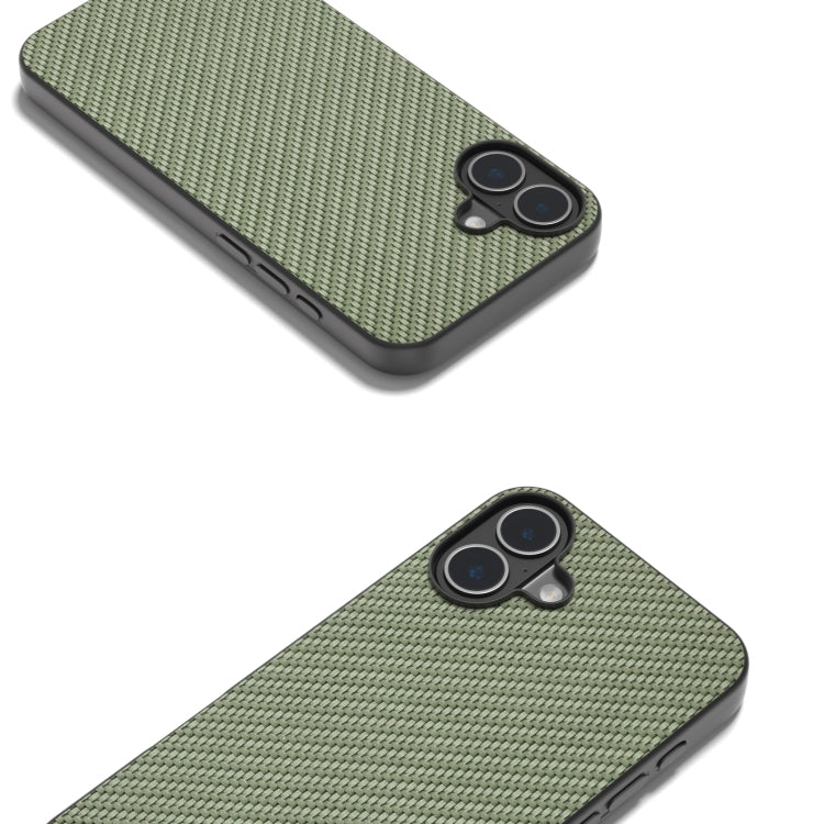 For iPhone 16 Carbon Fiber Texture Protective Phone Case(Green) - iPhone 16 Cases by PMC TechLife | Online Shopping South Africa | PMC TechLife | Buy Now Pay Later Mobicred