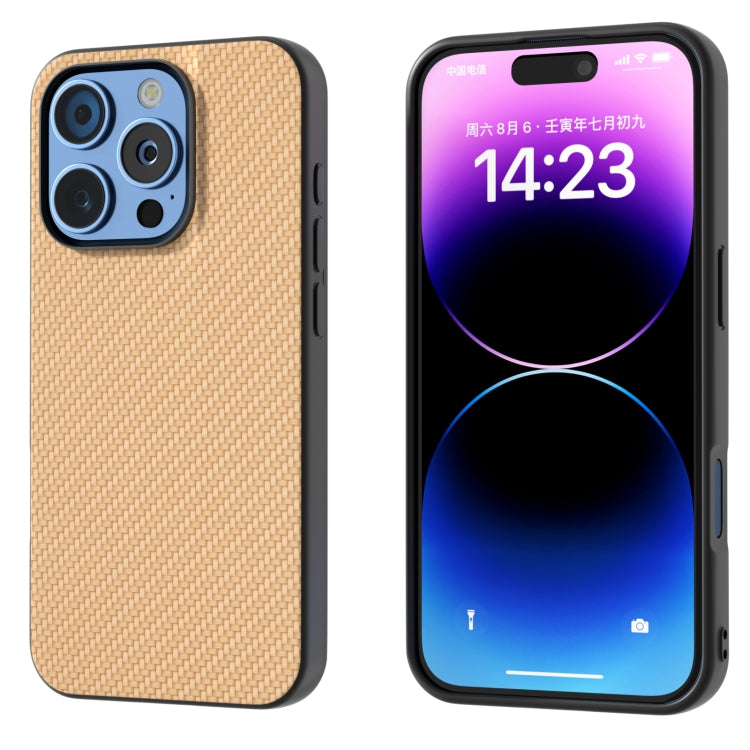 For iPhone 16 Pro Carbon Fiber Texture Protective Phone Case(Gold) - iPhone 16 Pro Cases by PMC TechLife | Online Shopping South Africa | PMC TechLife | Buy Now Pay Later Mobicred