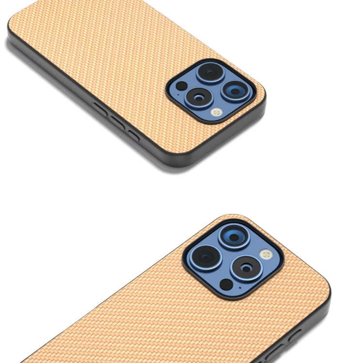 For iPhone 16 Pro Carbon Fiber Texture Protective Phone Case(Gold) - iPhone 16 Pro Cases by PMC TechLife | Online Shopping South Africa | PMC TechLife | Buy Now Pay Later Mobicred