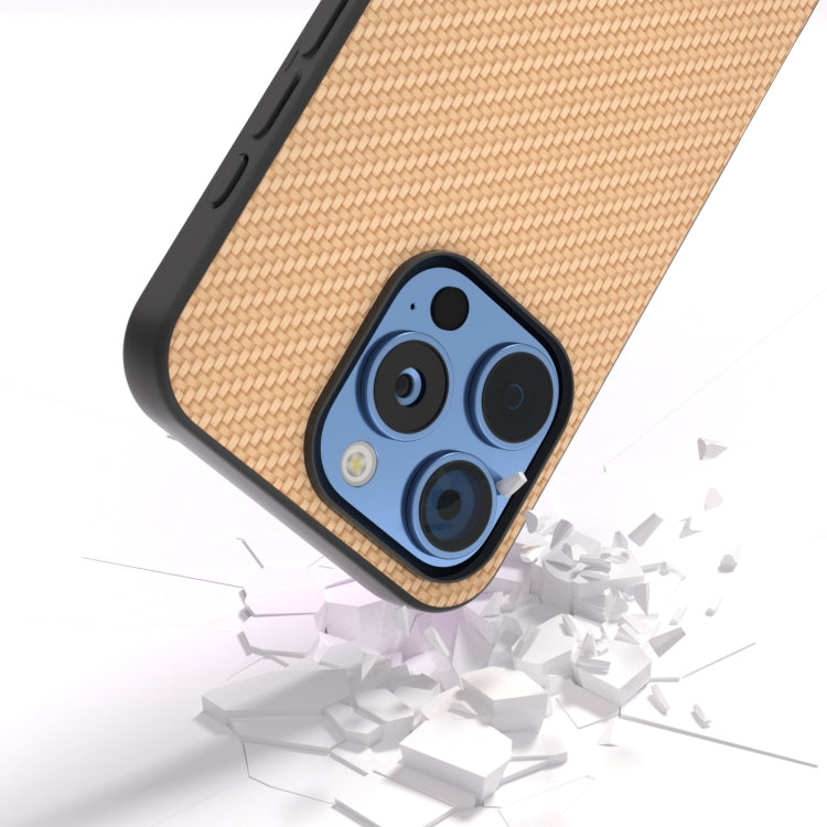 For iPhone 16 Pro Carbon Fiber Texture Protective Phone Case(Gold) - iPhone 16 Pro Cases by PMC TechLife | Online Shopping South Africa | PMC TechLife | Buy Now Pay Later Mobicred