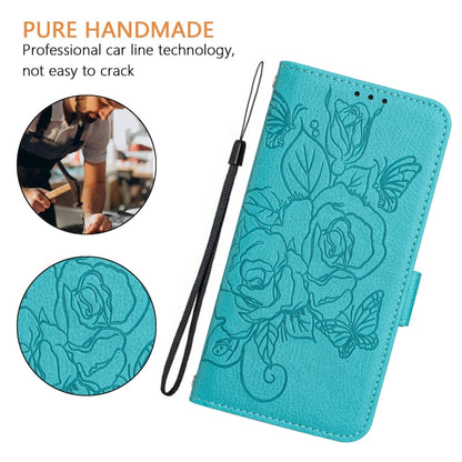 For Huawei Pura 70 Pro Embossed Rose RFID Anti-theft Leather Phone Case(Light Blue) - Huawei Cases by PMC Jewellery | Online Shopping South Africa | PMC Jewellery | Buy Now Pay Later Mobicred