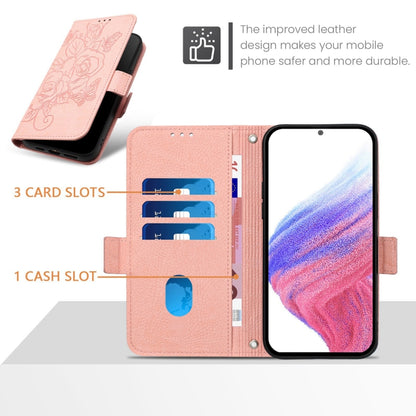 For Honor Magic6 Pro 5G Embossed Rose RFID Anti-theft Leather Phone Case(Pink) - Honor Cases by PMC Jewellery | Online Shopping South Africa | PMC Jewellery | Buy Now Pay Later Mobicred