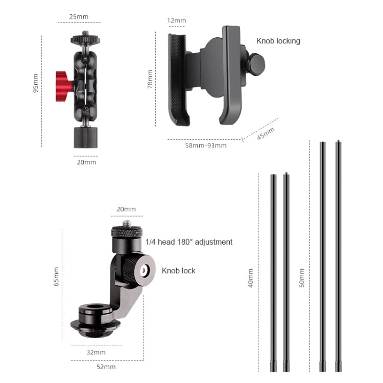 Bicycle Handlebar Holder Pea Clip Phone Clamp 40cm Rod Set - free shipping - PMC TechLife - Order now!