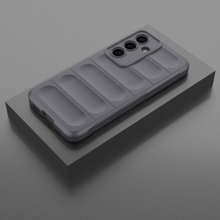 For Samsung Galaxy S25 5G Magic Shield TPU + Flannel Phone Case(Dark Grey) - free shipping - PMC Jewellery - Order now!